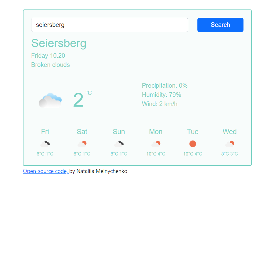 ScreenshotofprojectWEATHER-APP